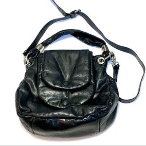 Cynthia Rowley Black Crossbody Buttery Soft Purse | Chrome hardware
